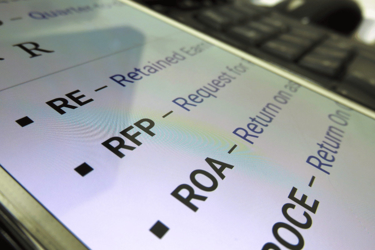 tela de sistema mostrando a sigla RFP